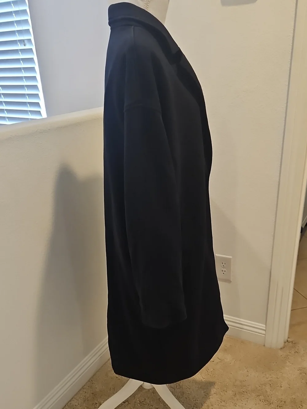 ALO Lined Yoga Black Single-Button Trench Coat Sz L